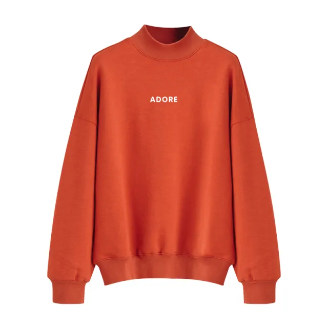 Korean Style Loose Student Letter Plus Velvet Sweater Orange - Shop at LoveMi