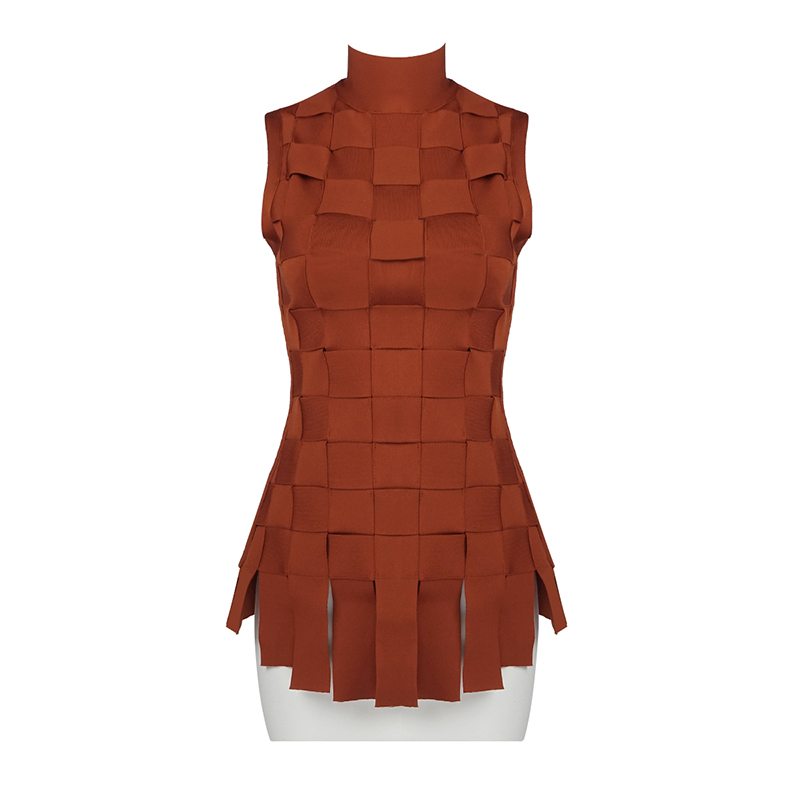 Sleeveless Plaid Two-Piece Gown, picture 5 of 6