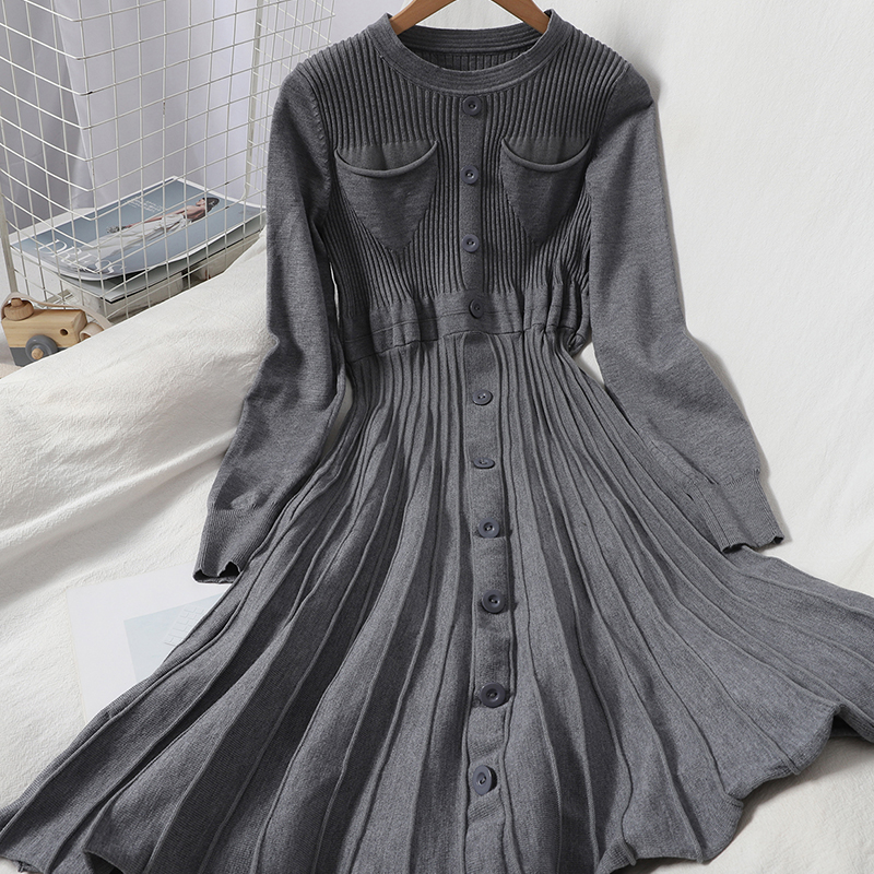 Autumn Temperament Age-reducing Fashion Pocket Dress - 12