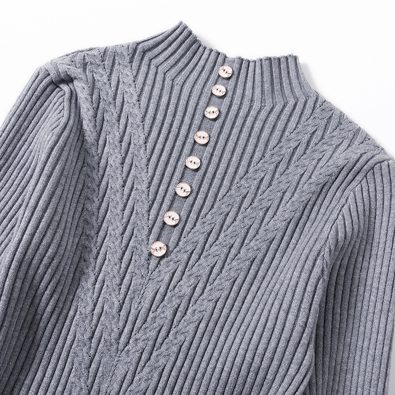 Thick knitted sweater dress with over the knee and overcoat