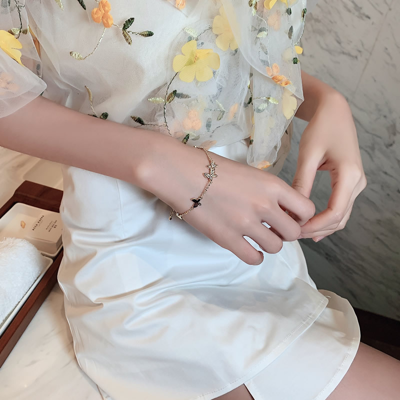 Sparkling Diamond Butterfly Micro Inlay Bracelet