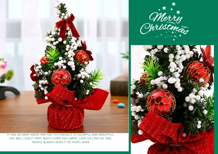 Christmas Ornaments Tree 20cm Mini Christmas Decoration Tree Christmas Day Mall Decoration Desktop Ornaments Small Tree – image 4