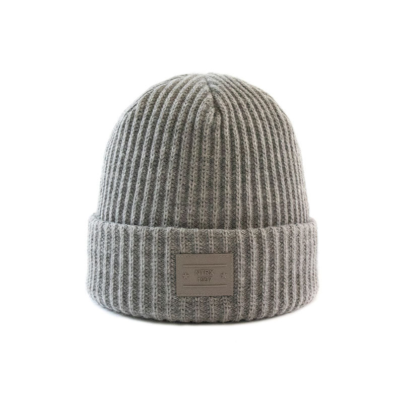 NTRX knitted cute woolen hat in Light grey
