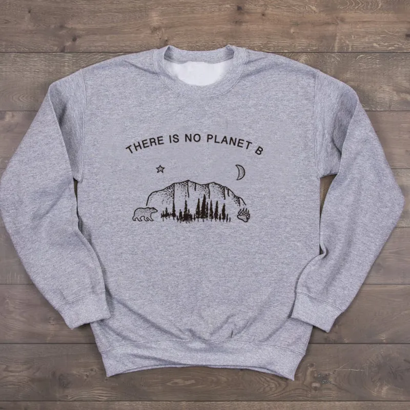 Ladies Letter Casual Long Sleeve Sweatshirt - Grey