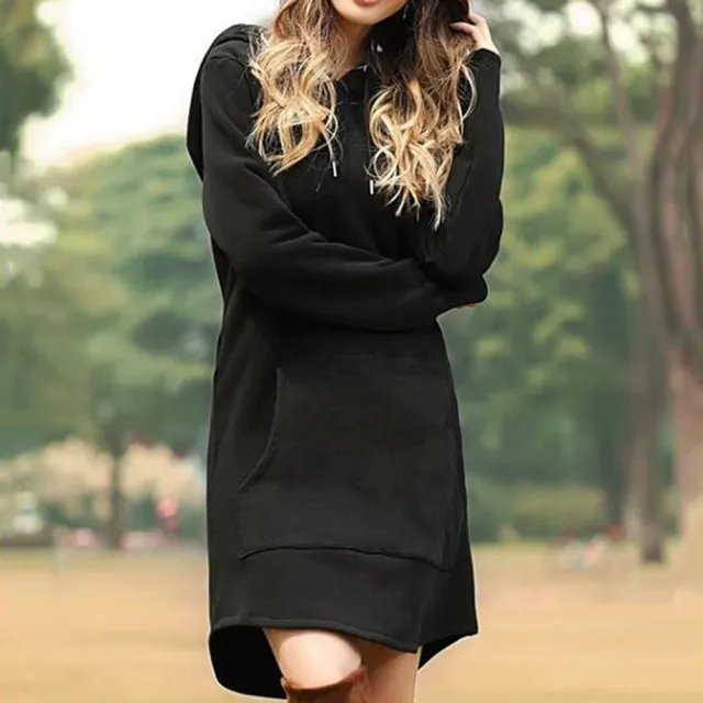 Mid length hooded sweatshirt 3 Black - Shop at LoveMi