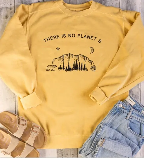 Ladies Letter Casual Long Sleeve Sweatshirt Yellow - Shop at LoveMi