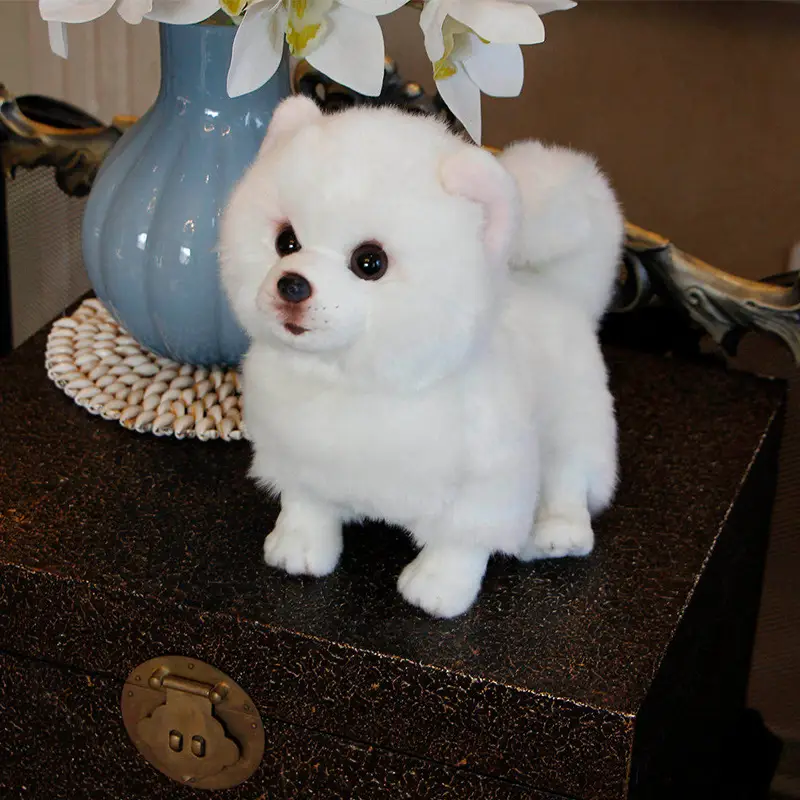 Pure white dog doll simulation dog doll