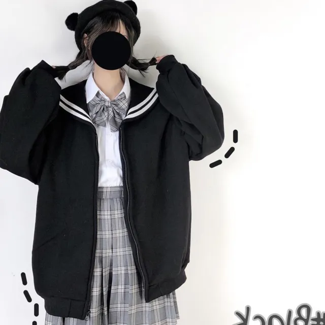 College style baseball uniform jacket women Black - Shop at LoveMi