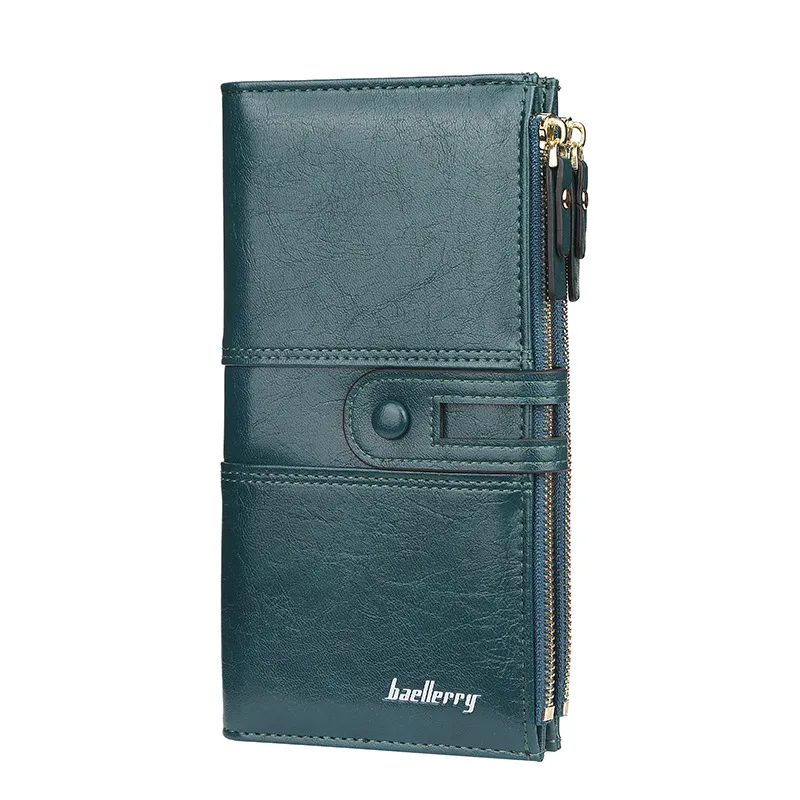 Buckle zipper clutch - Cyan
