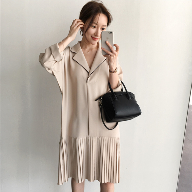 Pleated suit dress
