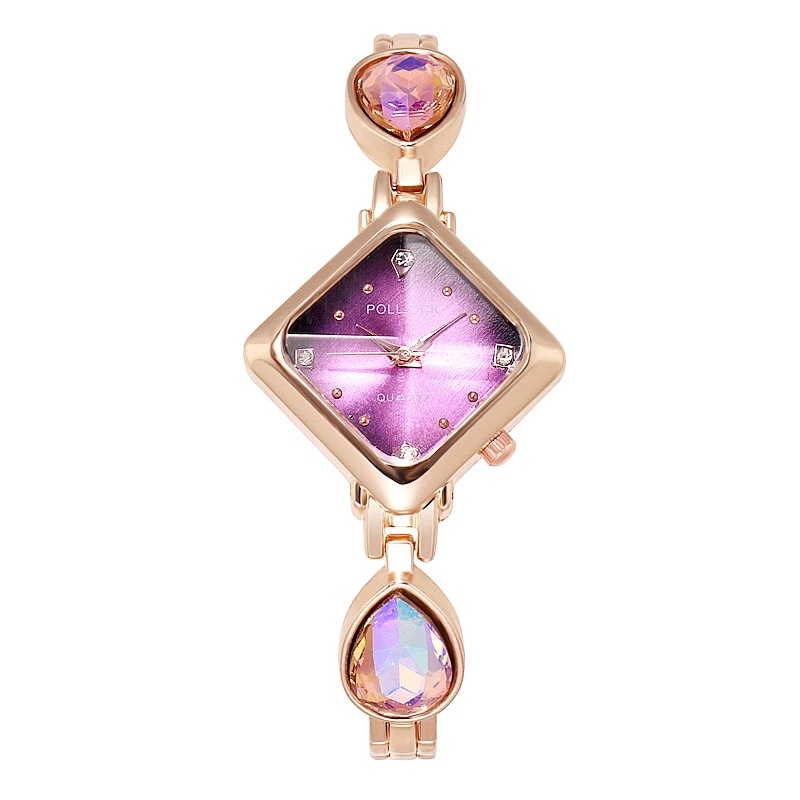 ساعة كوارتز فاخرة مزينة بالألماس