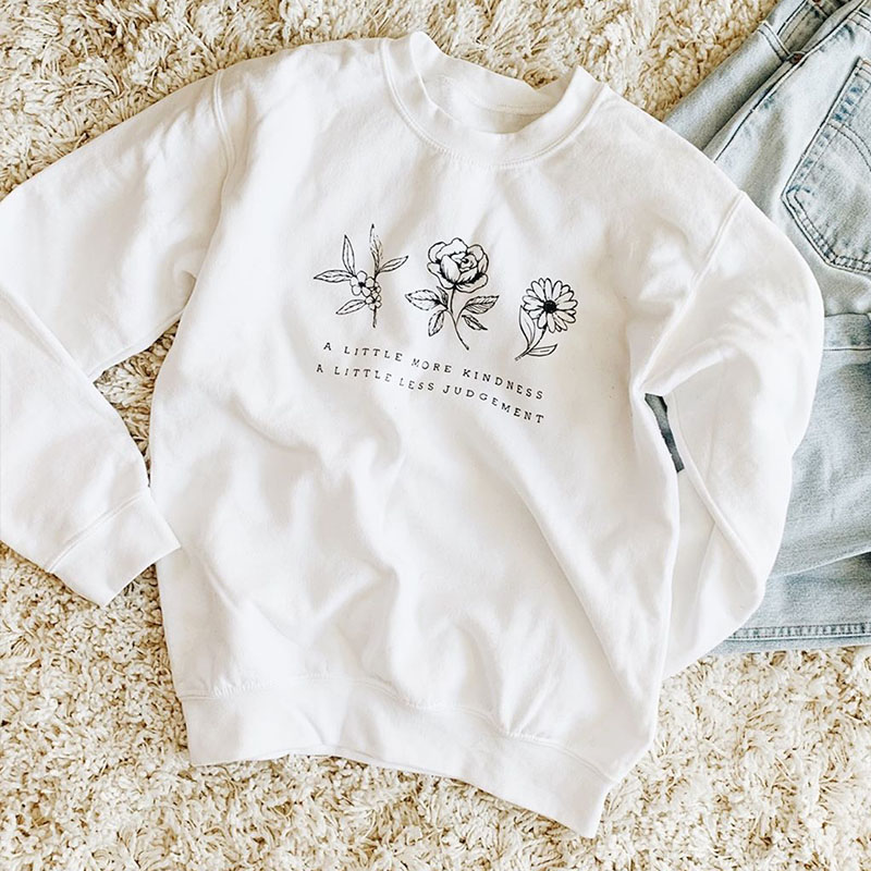 A Little More Cute Sweatshirt Ladies Flower Print Pullover Harry Styles Long Sleeve Graphic Pullover Fashion Top Dropshipping