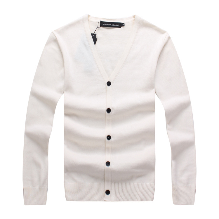 Korean Style V-Neck Slim Solid Color Sweater