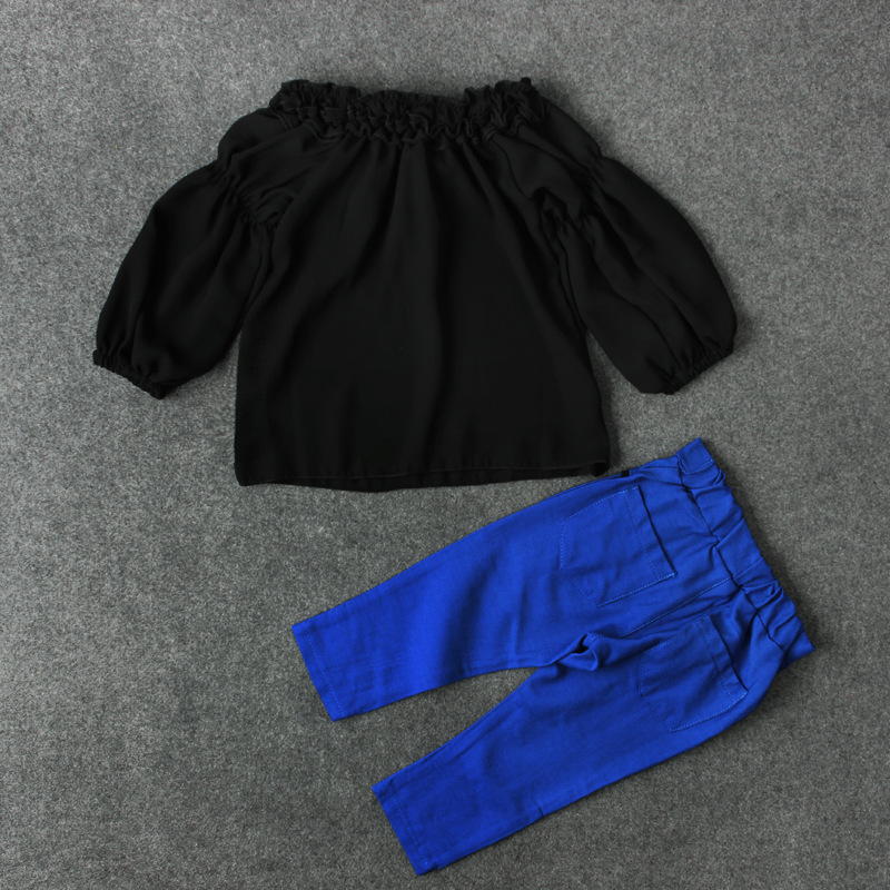 Girl's two-piece blouse and trousers