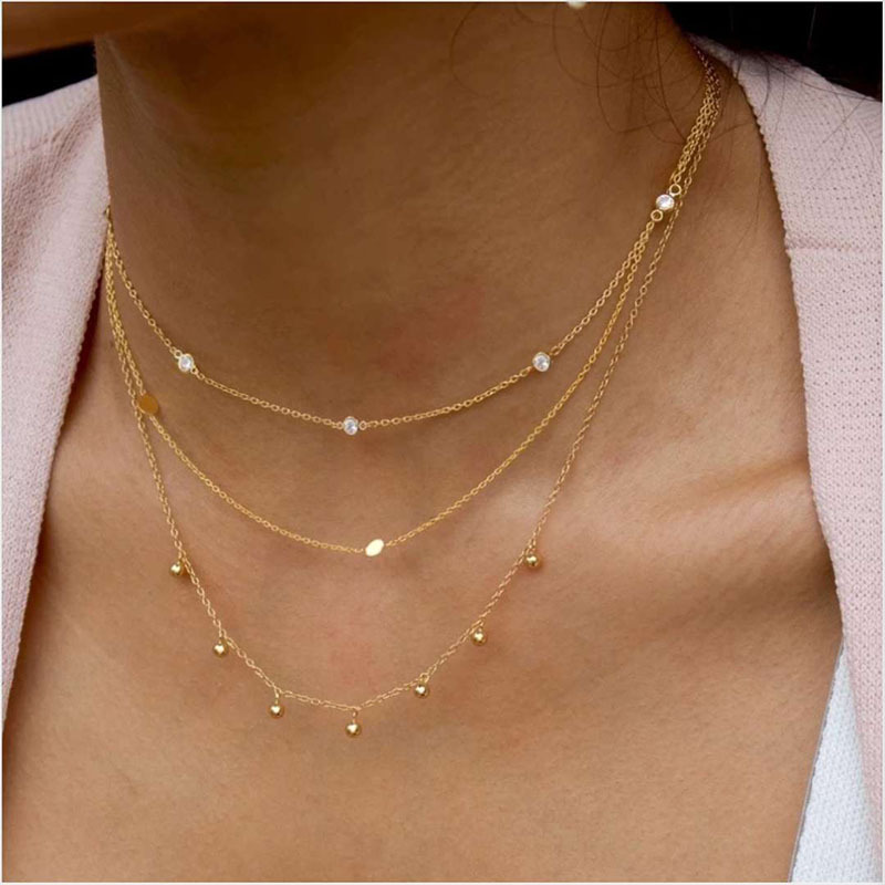 Pearl titanium steel gold plated necklace