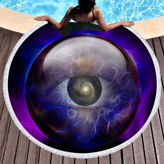 Retro round printed beach towel 6 150X150Cm - Shop at LoveMi