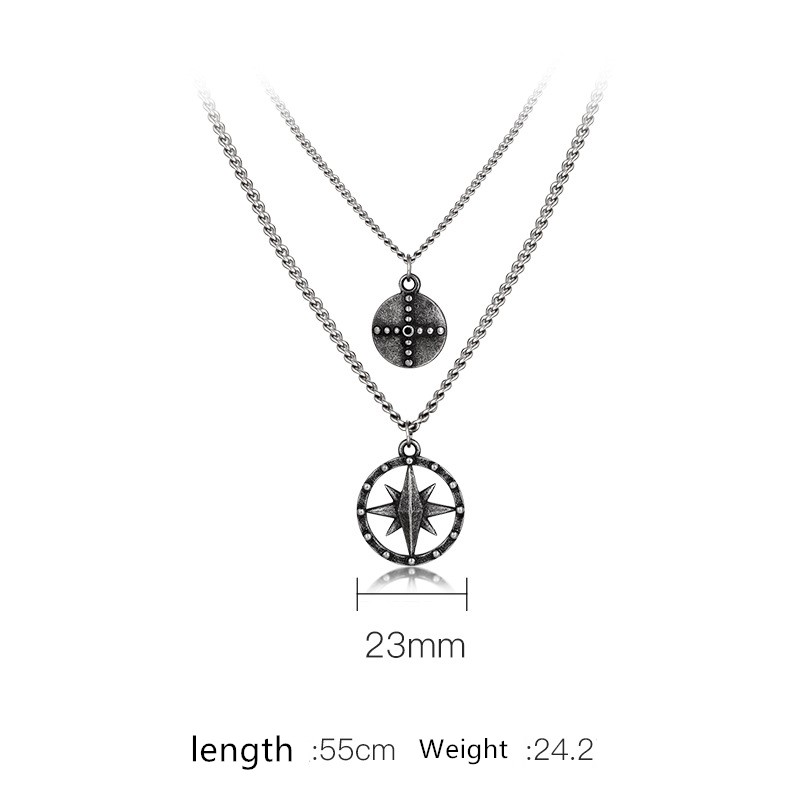 Titanium steel necklace net red retro