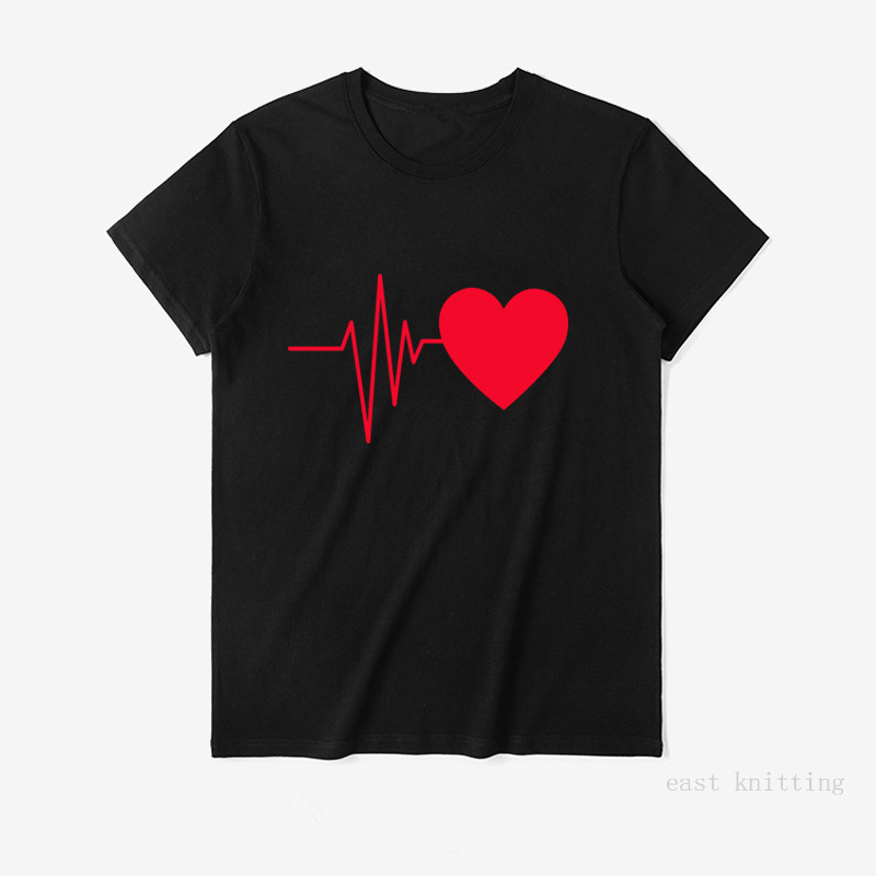 Cute heartbeat short sleeve T-shirt