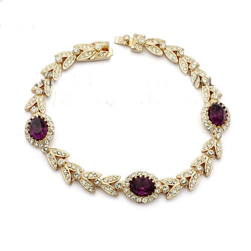 Noble Amethyst Maple Leaf Love Bracelet Hot Style Wild Bracelet