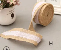 Lace 5CM wide linen roll DIY handmade Christmas decoration linen wedding crafts - H - View 1
