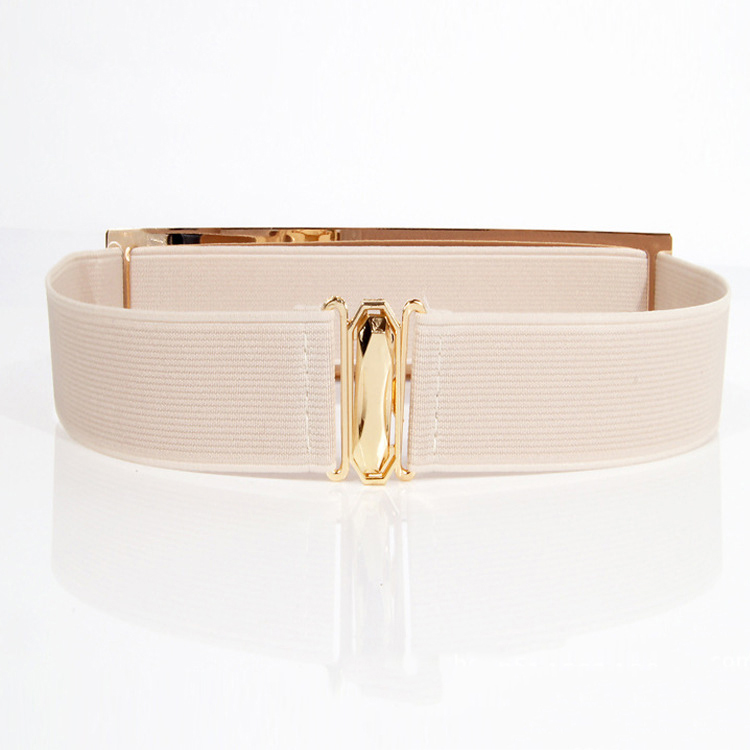 Mirror metal belt ladies elastic