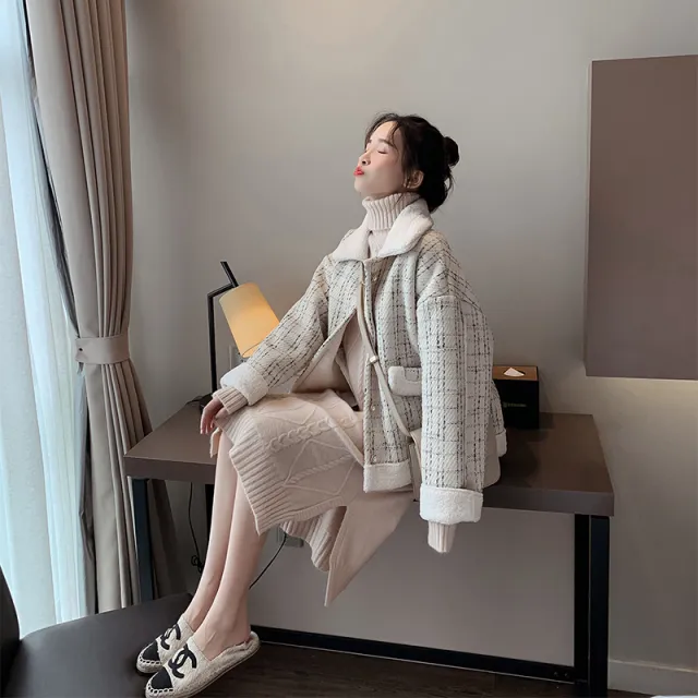 Cashmere style Cotton Padded Jacket For Women White - Shop at LoveMi