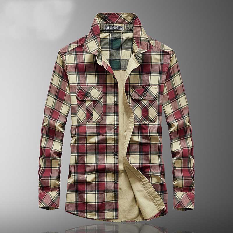 Men's long sleeve plaid shirt