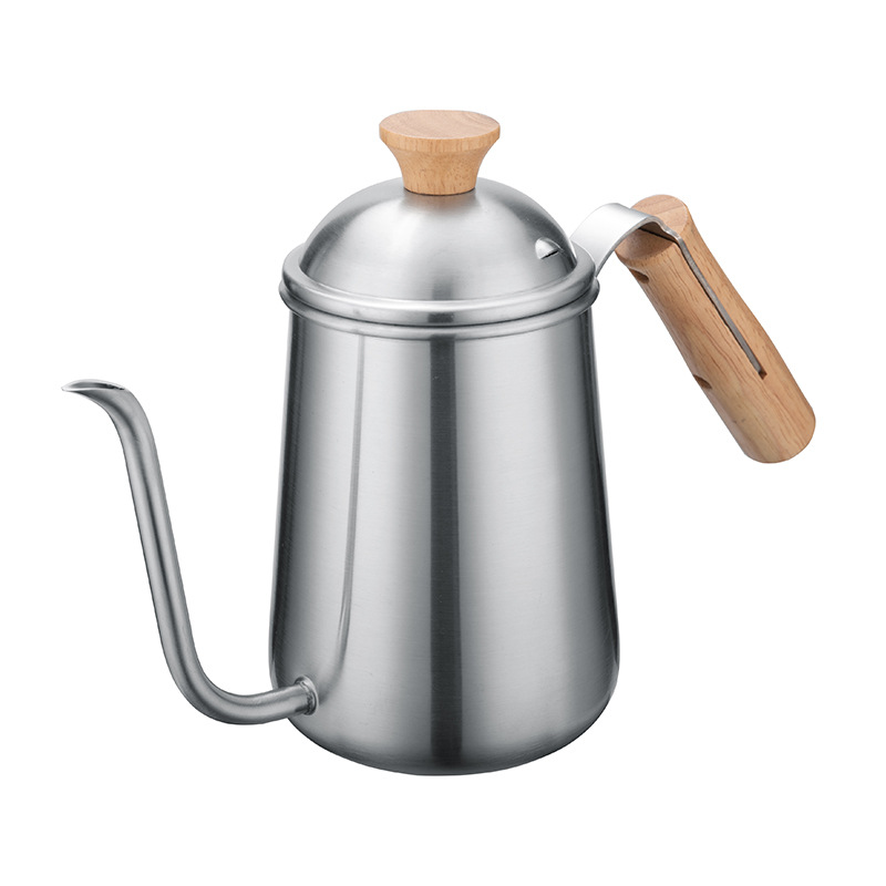 Household coffee pot with wooden handle