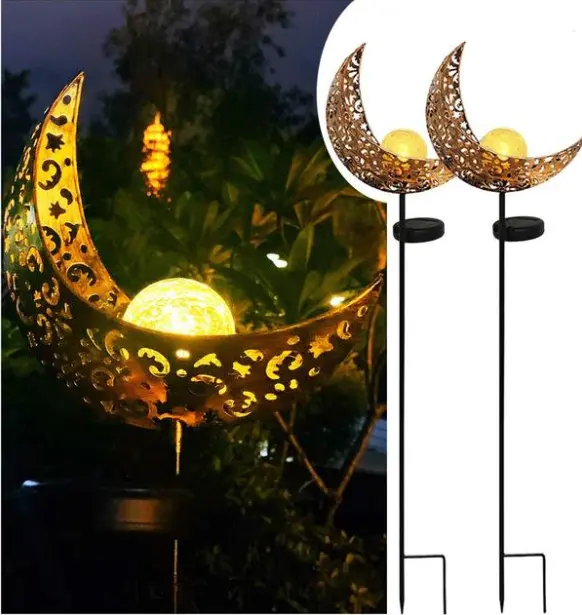 LED Solar Flame Light Metal Garden Effect