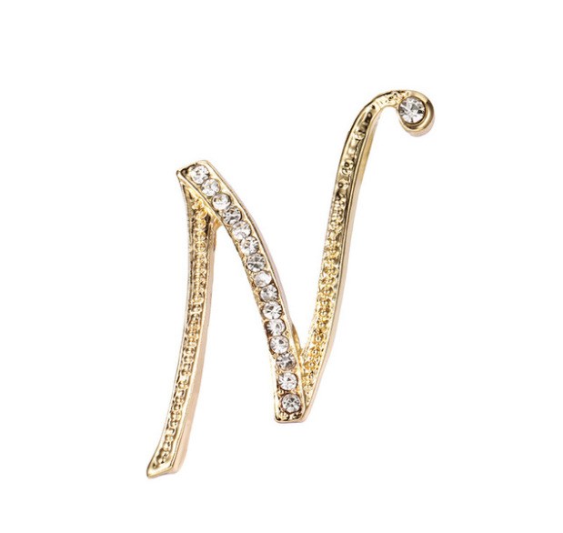 Fashion clothing accessories 26 English alphabet brooches N - Shop at LoveMi