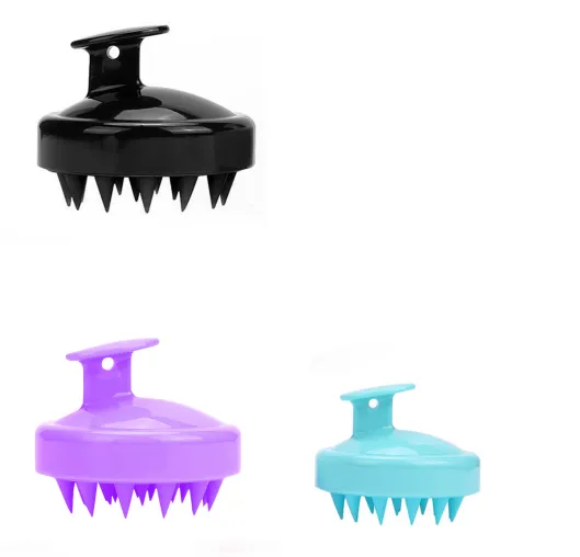 Silicone shampoo brush massager Black Purple Blue - Shop at LoveMi