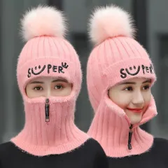 The hat covers the face and neck - Pink - View 1