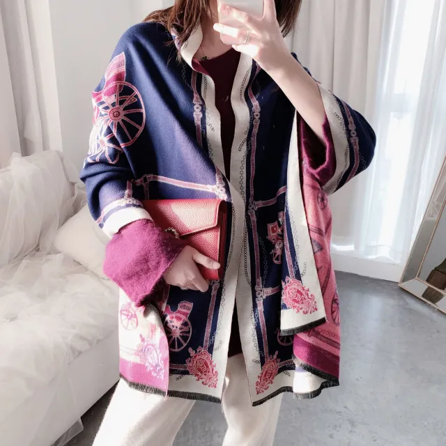 Spring and autumn warm scarf women Navy Blue - Shop at LoveMi