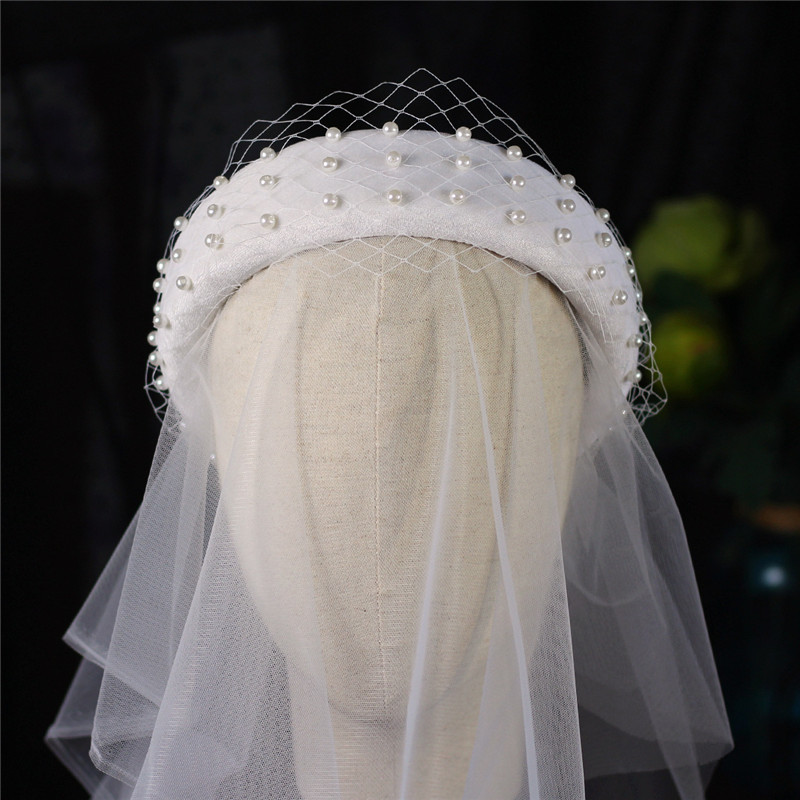 Bride Elegant Thick Flannel Style Hair Band Net Yarn