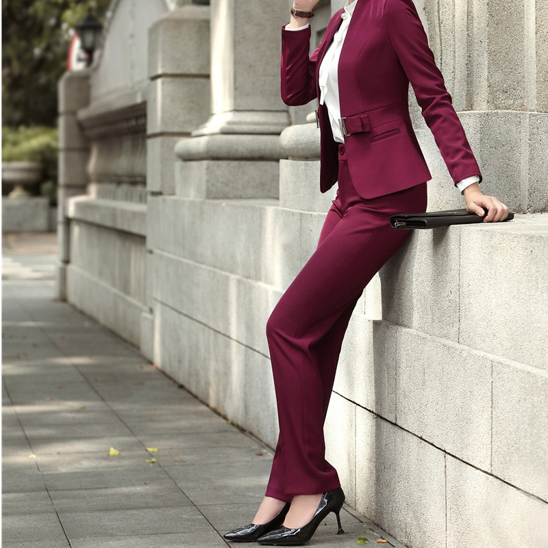 Fashion Wine Red Suit Small Sormal Overalls