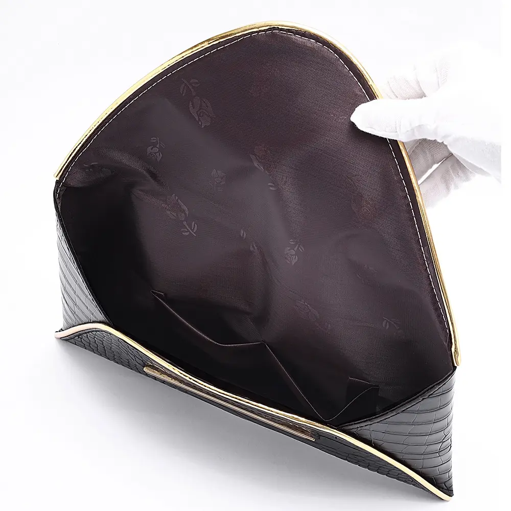 Fashion bright solid color Pu envelope hand bag