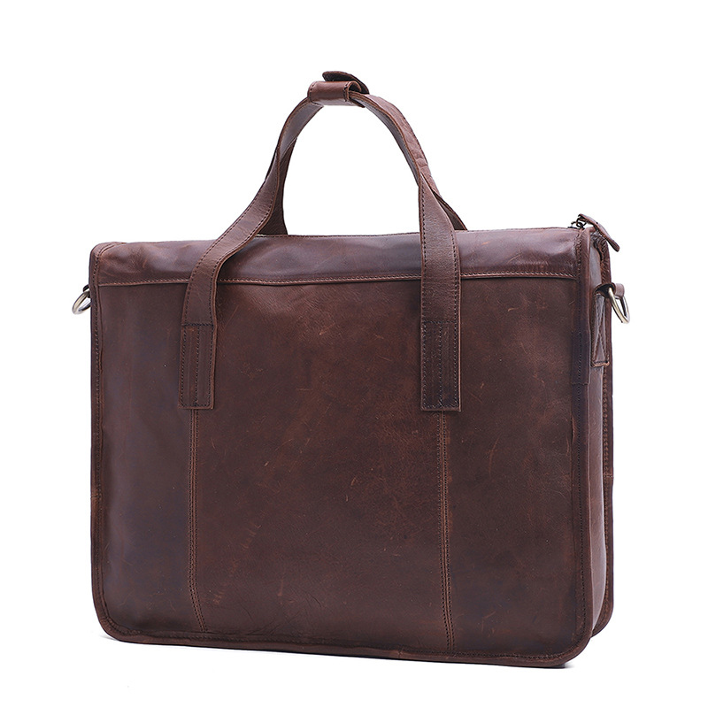 Men's leather briefcase Chocolate Color - Shop at LoveMi