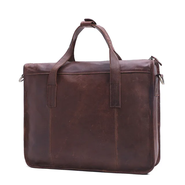 Men's leather briefcase Chocolate Color - Shop at LoveMi