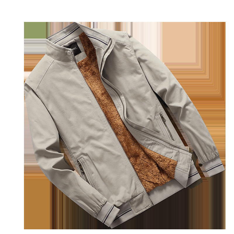 Middle-aged men's jacket thickened jacket stand collar jacket