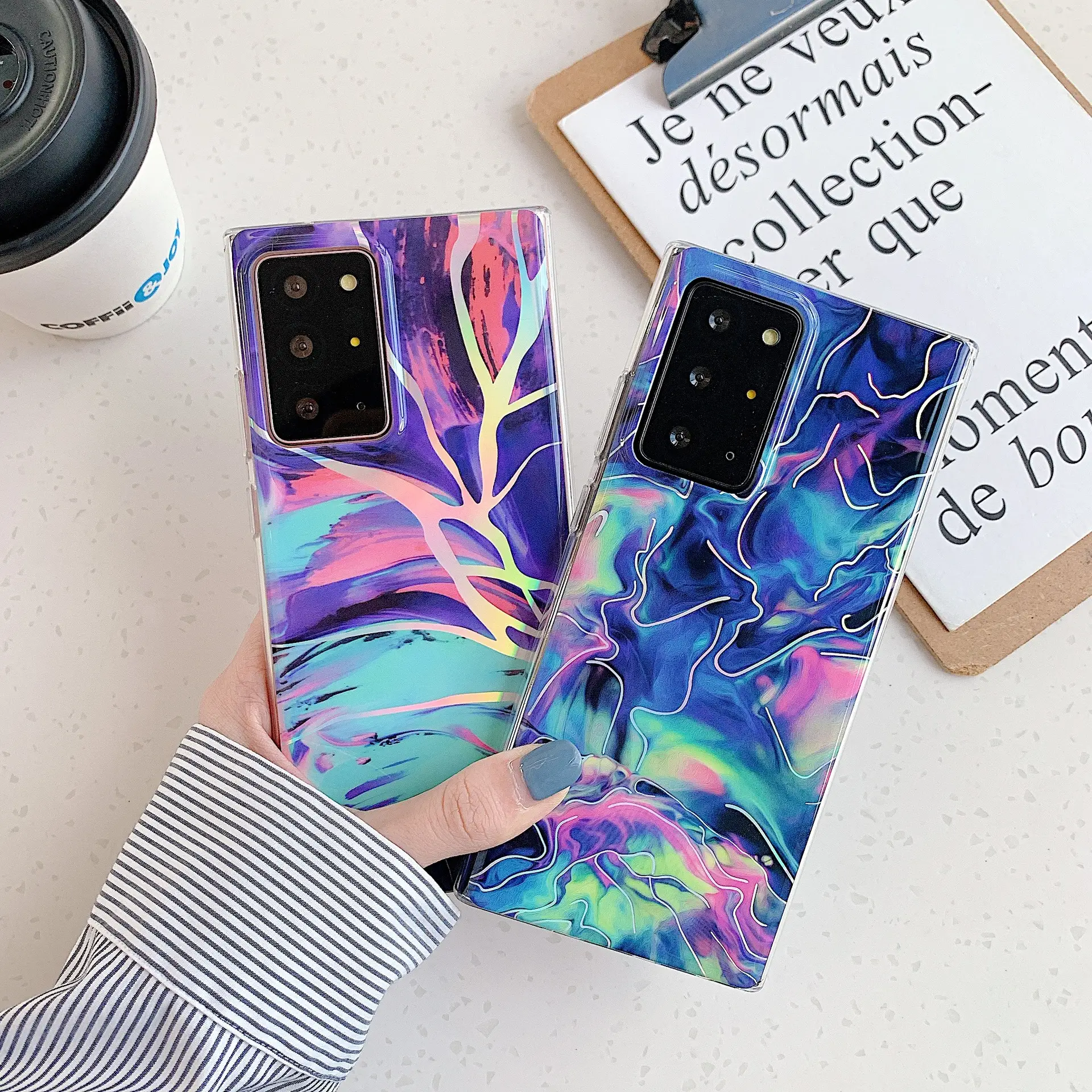 Laser marble pattern silicone soft shell
