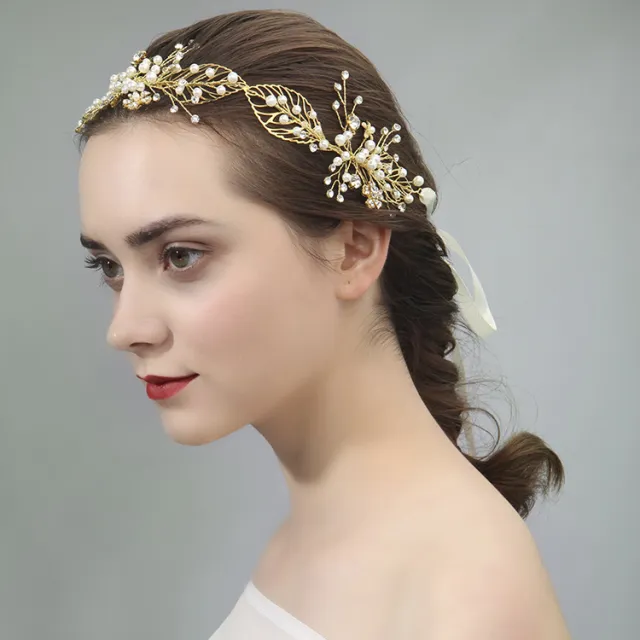 Handmade Headband Bridal Alloy Tiara With Diamonds Gold - Shop at LoveMi