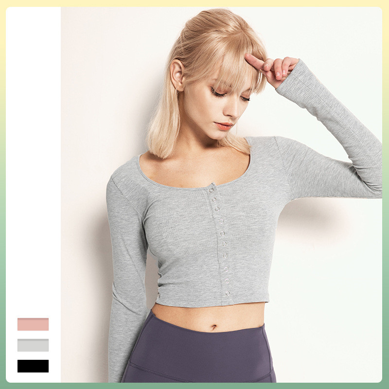 Women's yoga wear long sleeve sports top