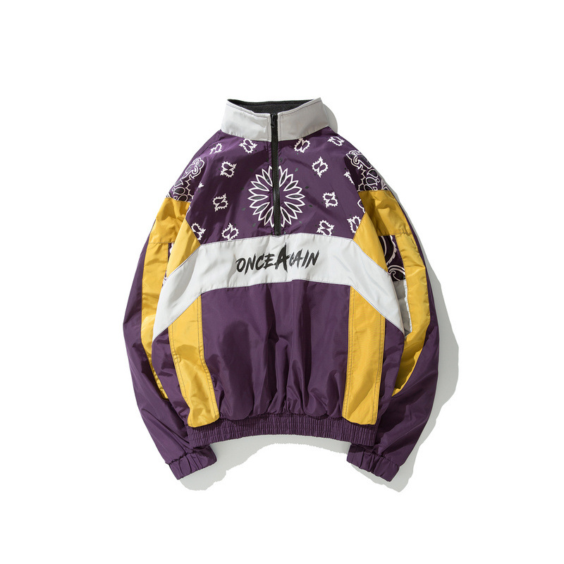 Colorblock hooded trench coat