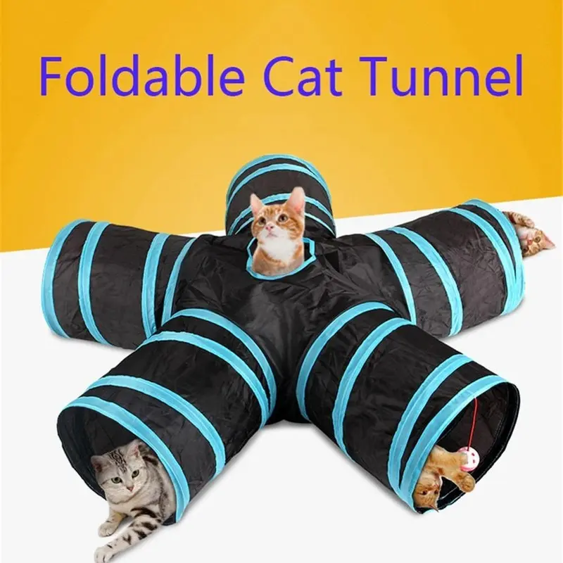 Foldable Pet Tunnel Multi-Channel Cat Dog Tent Indoor 2