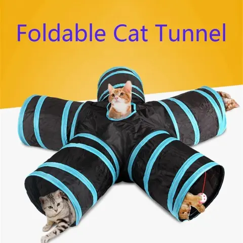 Foldable Pet Tunnel Multi-Channel Cat Dog Tent Indoor 2