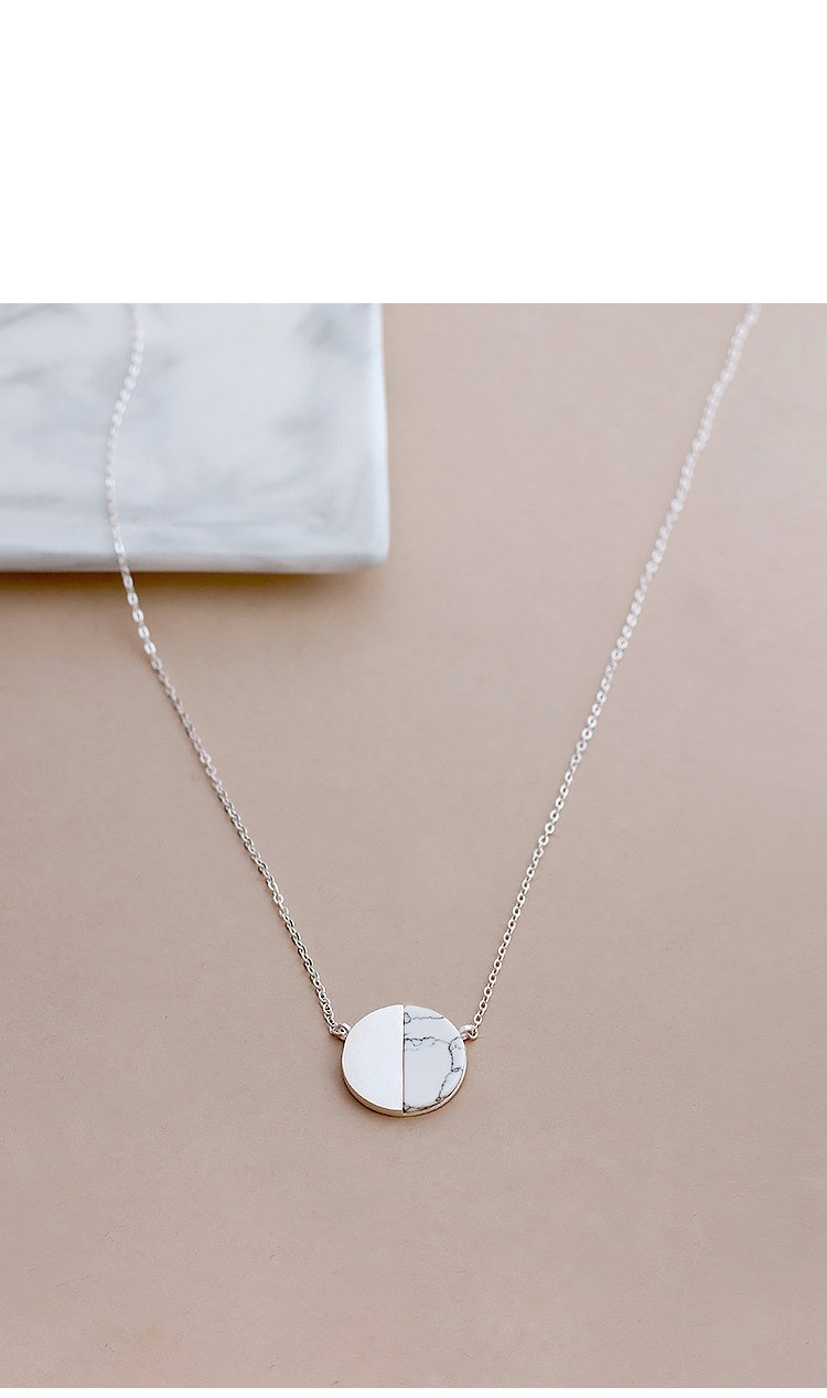 Round brand sterling silver necklace