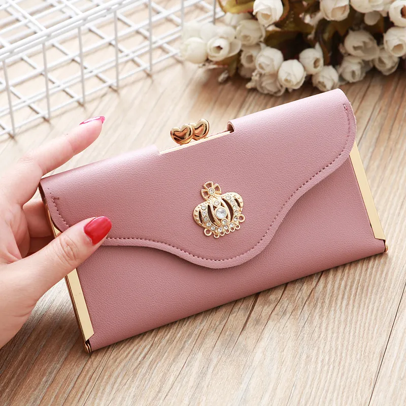Purse with diamond - encrusted buckle - Purple