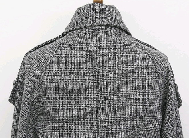 Houndstooth windbreaker female long section Korean version autumn new fashion loose thin plaid coat coat