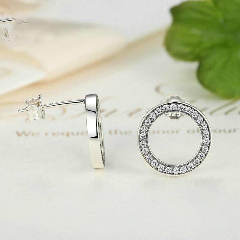 Round sterling silver earrings