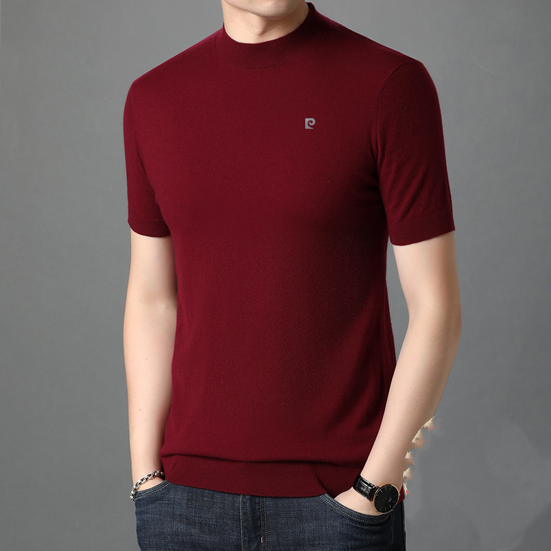 Men's Spring and Autumn Sweater Half Sleeve Top